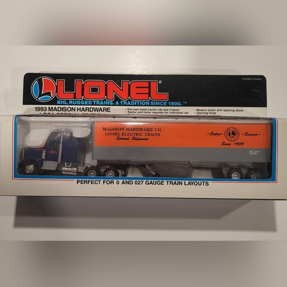 Lionel 1993 LCCA Madison Hardware Tractor Trailer